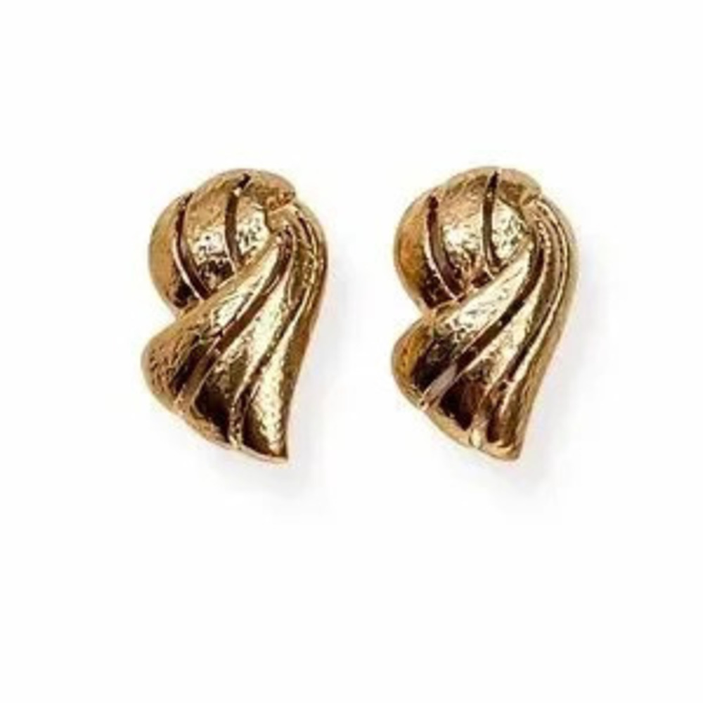 Bold Gold-Tone Swirl Earrings